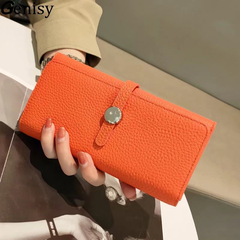 Luxury Bags Goyard - Echtes Leder Brieftasche Frauen Lange Kupplung
