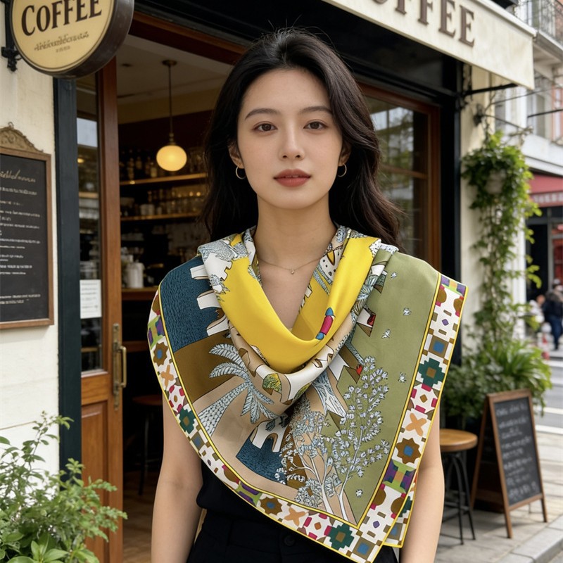 Quadratischer Seidenschal 90CM – Luxury Bags And Accessories Bewertung und Preis