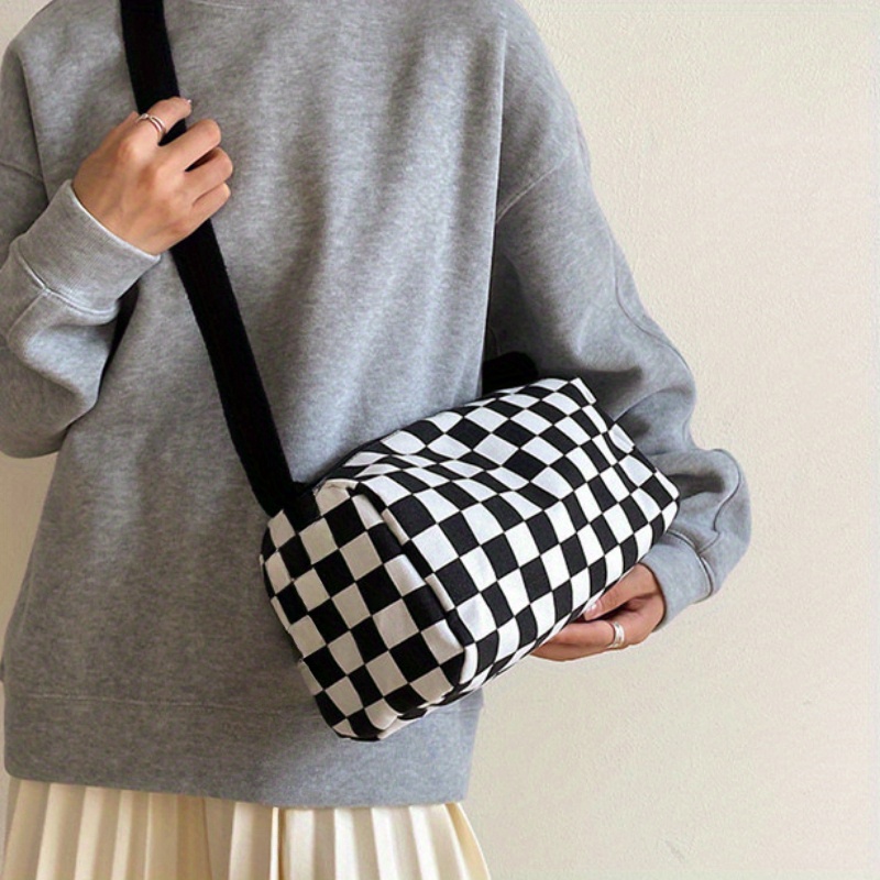 Schicke karierte Canvas-Umhäng – Canvas Tote Designer Bewertung und Preis